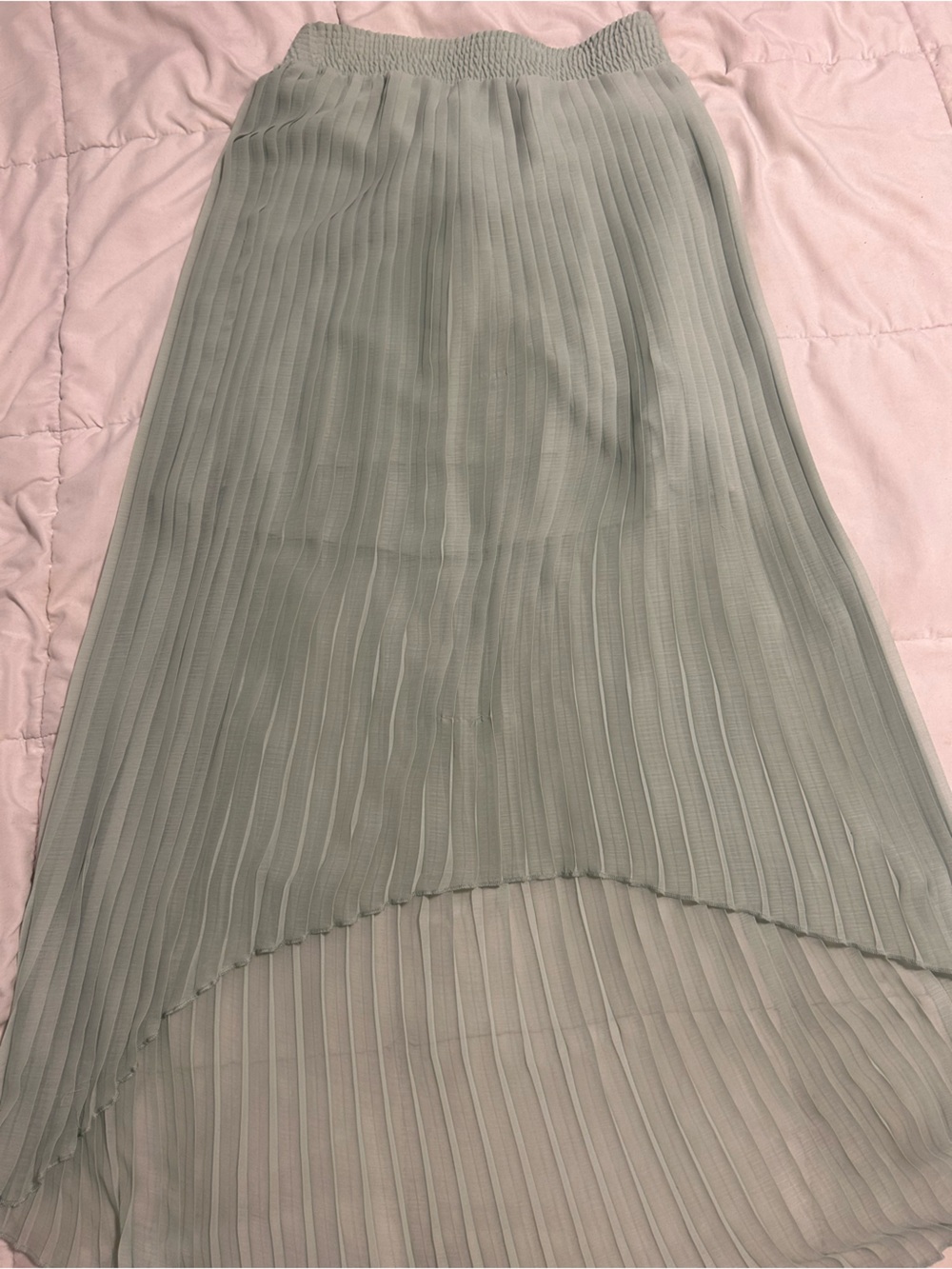Zara Pleated Midi Skirt in Sage Green